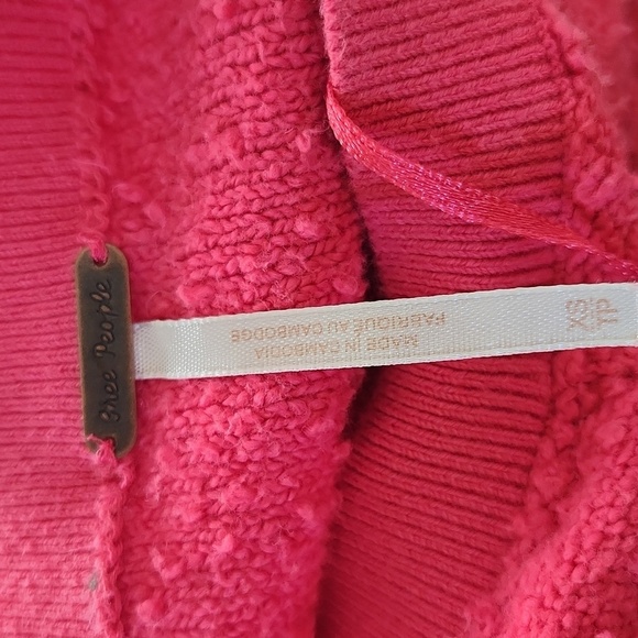 Free People Found my Friend Cropped Sweater Pink Extra Small - Picture 5 of 10